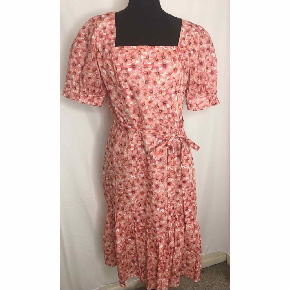 ANTONIO MELANI Pink Floral Midi Dress